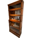 An English End 19th Century Oak Globe Wernicke Bookcase having Two higher Sections.