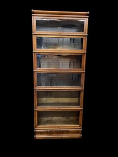 An English End 19th Century Oak Globe Wernicke Bookcase. Six Sections.