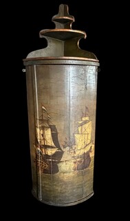 An English Late 18th Century Painted Hanging Corner Cupboard