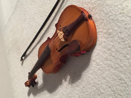 An English Mahogany Miniature Violin in Case