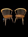 An English Pair of Mid-Century Ercol Windsor Chairs in Elm and Beech