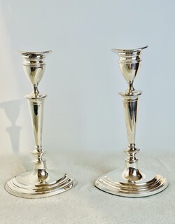 An English Pair of Sterling Silver Candlesticks. Birmingham, 1936.