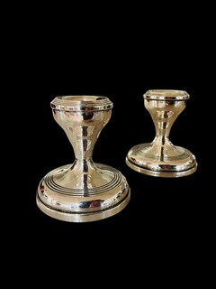 An English Pair of Sterling Silver Candlesticks. Birmingham