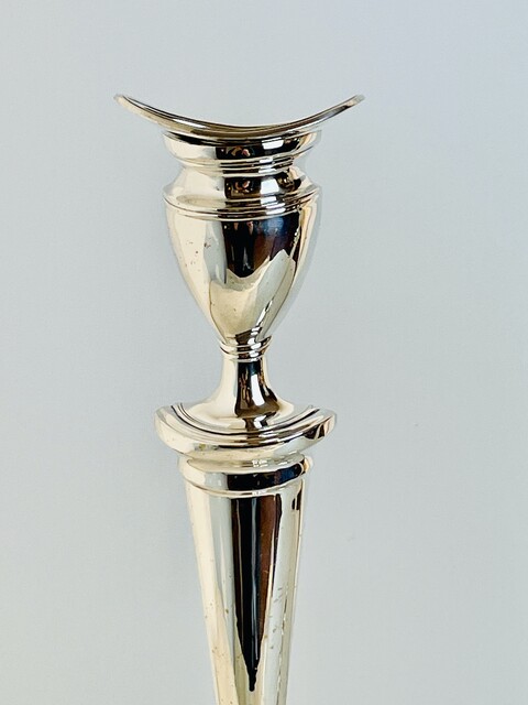 An English Pair of Sterling Silver Candlesticks. Sheffield, 1910.