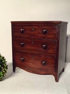 An English Regency Mahogany Miniature Chest of Drawers. Apprentice Piece
