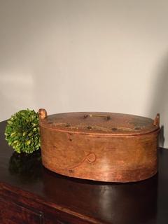 An Oval Hand painted Swedish Box having beautiful Patina ca 1843.