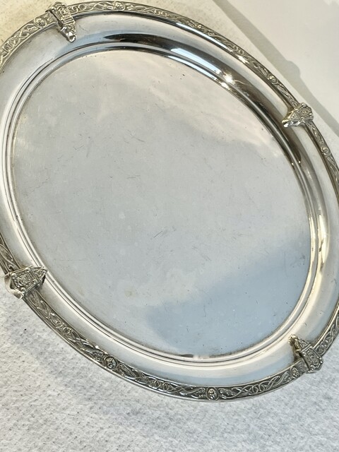 Antique Silver plate silver Tray Late-19th century