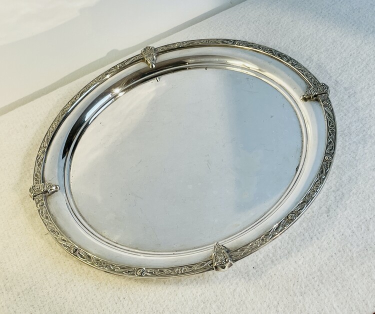 Antique Silver plate silver Tray Late-19th century