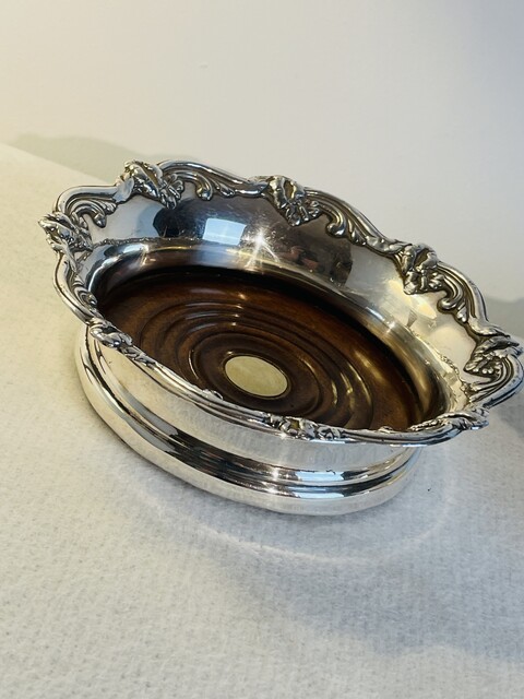 Antique Silver plate silver Wine Coasters Early-20th century