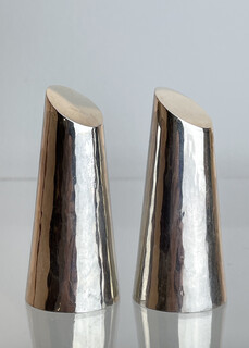 Pair of Silver Salt and Pepper. 1950's , London, Uk.