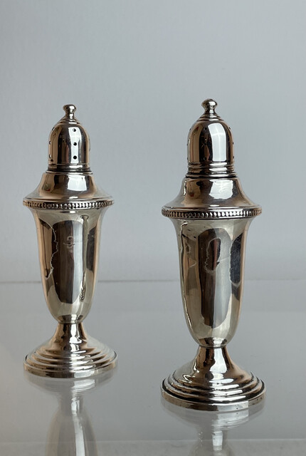 Pair of Silver Salt and Pepper. USA , Empire Style.