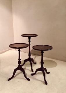 Three English Mahogany Wine Tasting Tables.