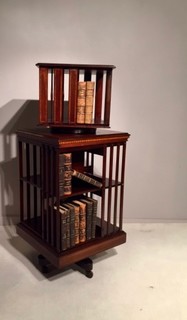 Two English 19th Century Mahogany Revolving Bookcases.