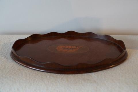 Very nice Small Edwardian Mahogany Tray with Inlay