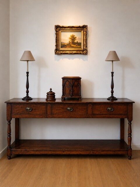 Welsh Oak Low Dresser with Potboard Wales, late 18th century